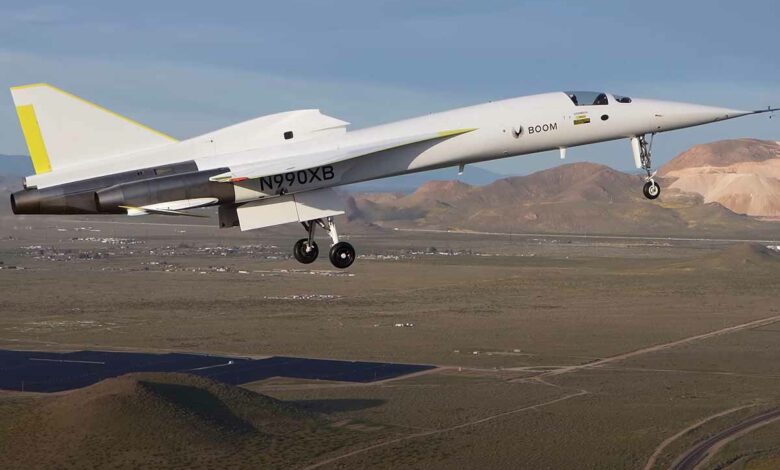 Le XB-1 lors de son premier vol d'essai.