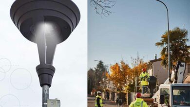 Une économie circulaire avec l'utilisation de matériaux recyclé pour l'éclairage public.