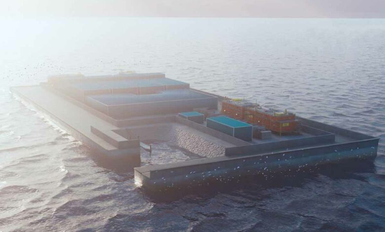Modélisation 3D du projet d'ile artificielle.