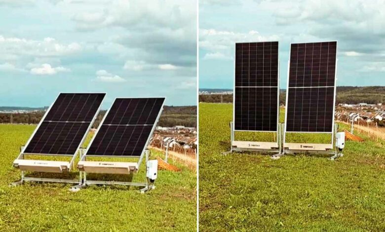 Des panneaux solaire ne nécessitant pas d'ancrage avec un poids pendulaire leur permettant de revenir en position.