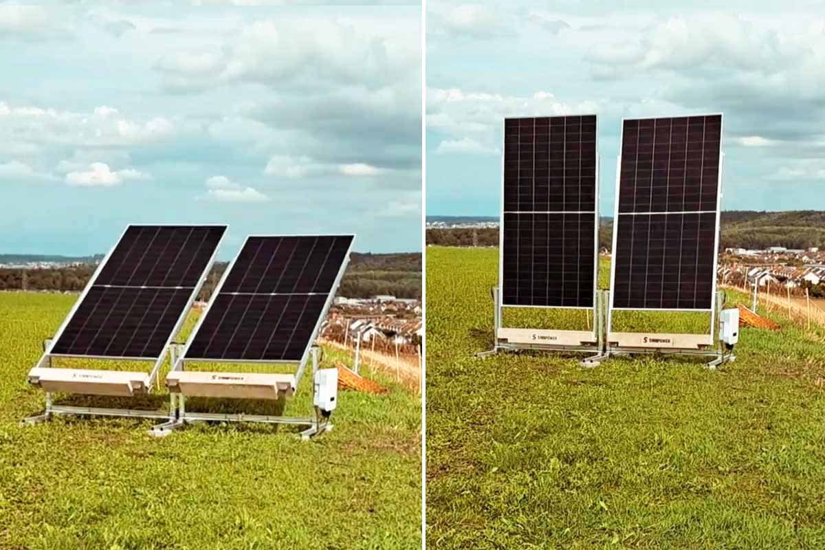 Des panneaux solaire ne nécessitant pas d'ancrage avec un poids pendulaire leur permettant de revenir en position.