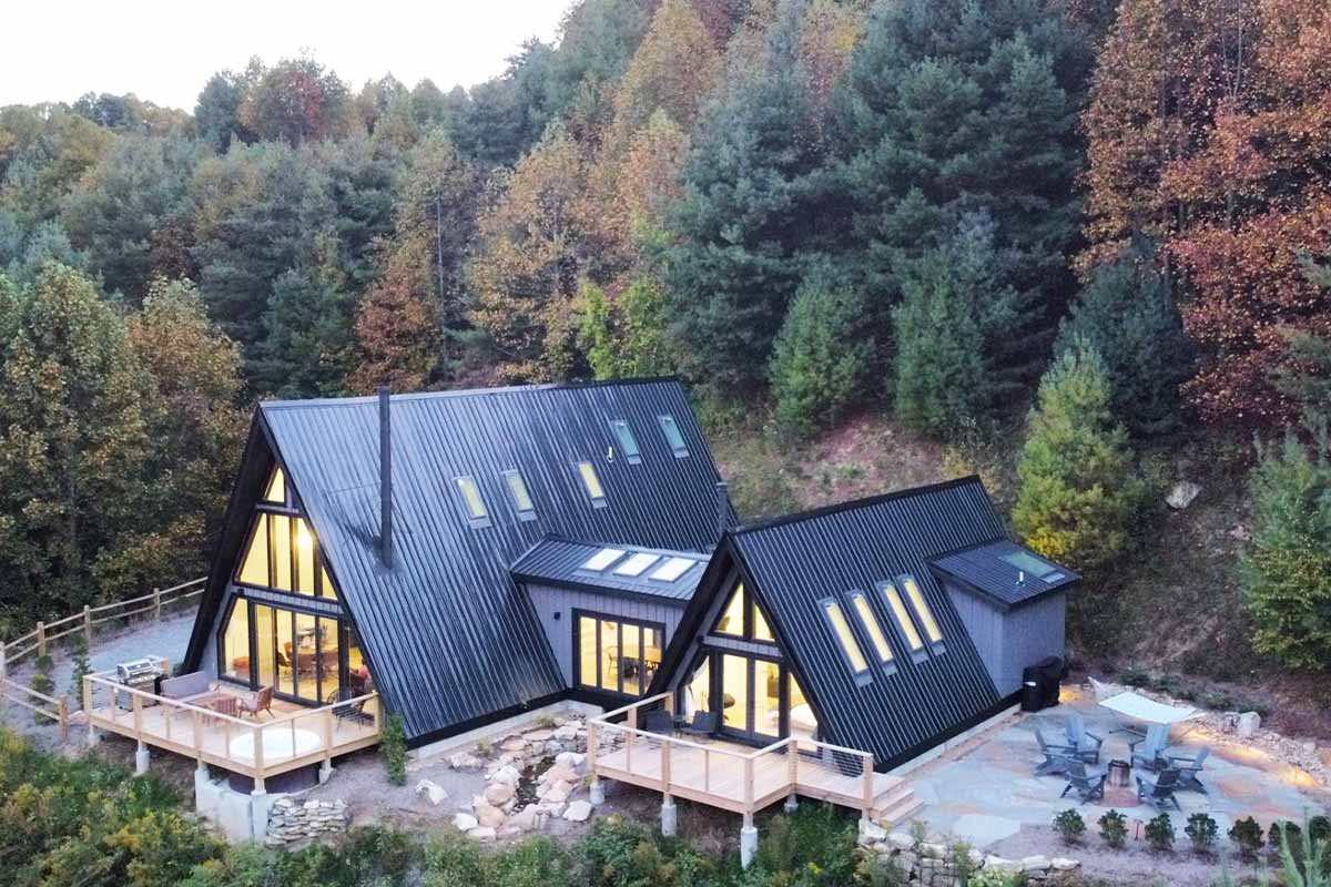 Une maison en A dans un cadre magnifique.