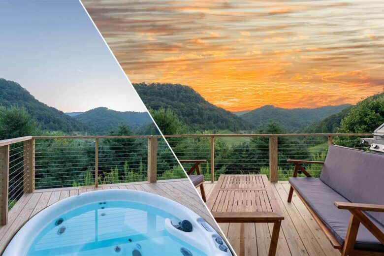 Une terrasse avec jacuzzi et une vue à couper le souffle.