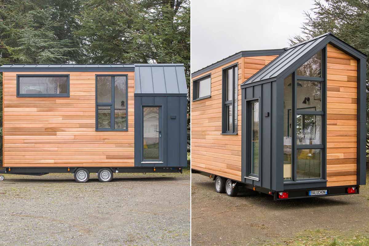 La tiny house Sherpa de Baluchon dispose de grandes fenêtres pour une luminosité intérieur optimale.