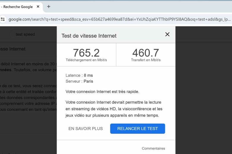 Test du Wifi 7 sur une bande passante de Free (fibre).