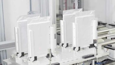 Ligne de production des batteries sodium-ion dans la nouvelle usine de Natron Energy.