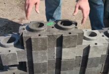 Une nouvelle brique de construction fabriquée avec des matériaux recyclés.