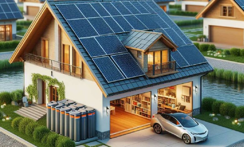 Une maison qui stocke l'énergie solaire dans des batteries de Carnot.