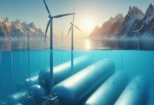 Une société envisage de stocker l'excédent de production d'énergie verte sous forme d'air comprimé dans des cuves sous-marines.