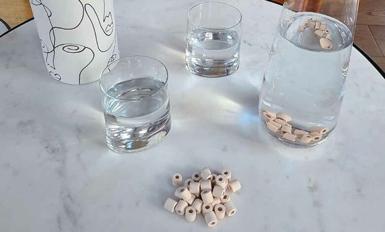 L'utilisation de perles de céramique dans l'eau du robinet.