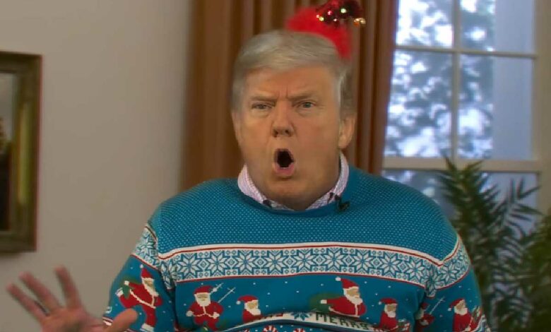 Un deepfake parodiant Donald Trump qui lit un conte de Noël.