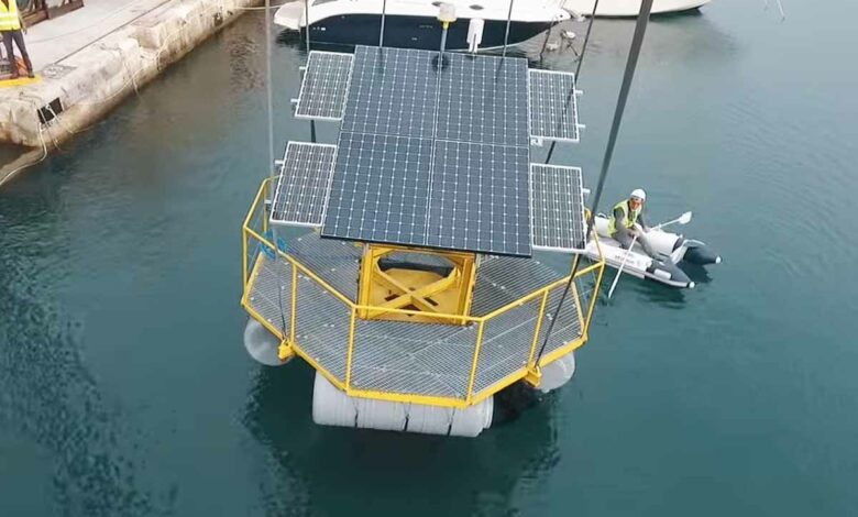 Un système permettant de stocker l'énergie éolienne en surplus.