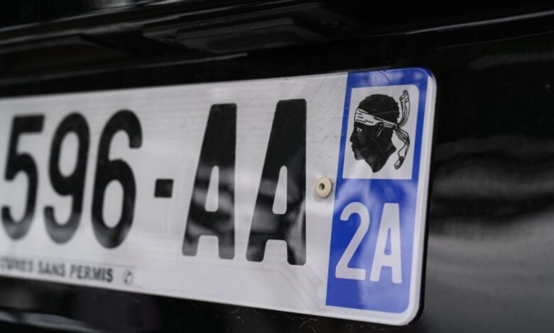 Le département de la Corse serait l'un des plus demandés pour les plaques d'immatriculations.