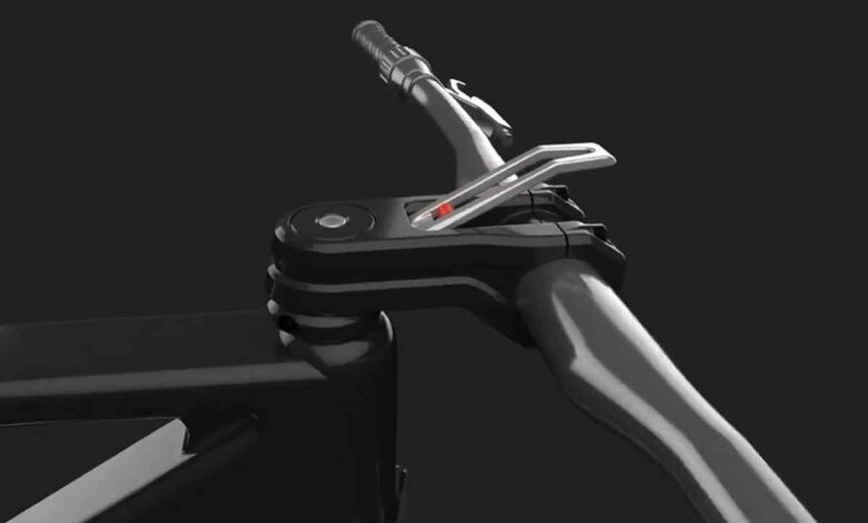 Une potence de vélo pliable pour un rangement facilité sans outils ni réglages.