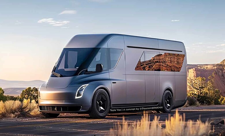 Un concept de camping car sur une base de tracteur Tesla.