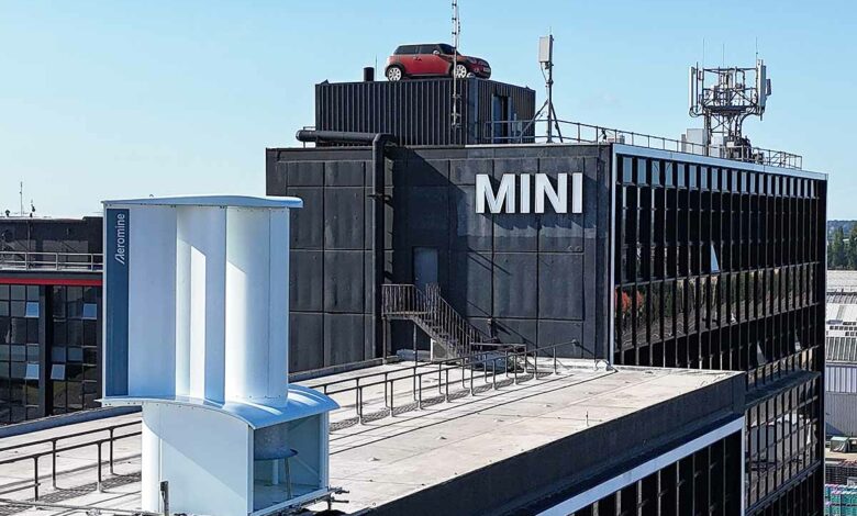 Le groupe BMW vient de réaliser un partenariat avec Aeromine en installant l'une de leurs éoliennes sur le toit de l'usine Mini d'Oxford.