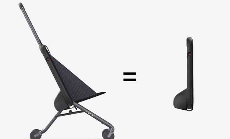 Une poussette pliable ultra légère qui s'associe avec un sac à dos.