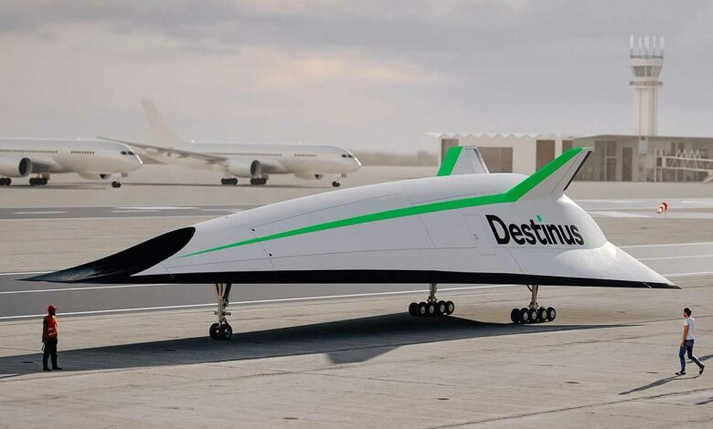 Le Destinus S est un projet d'avion supersonique à hydrogène.
