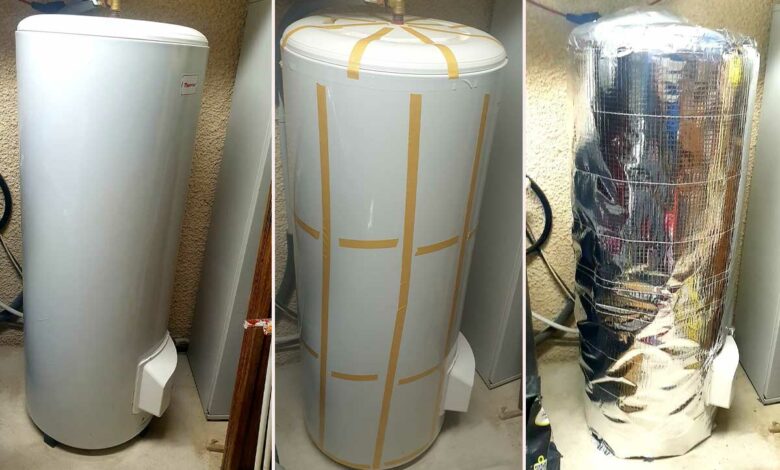 Les étapes de montage d'une couverture isolante de chauffe-eau.