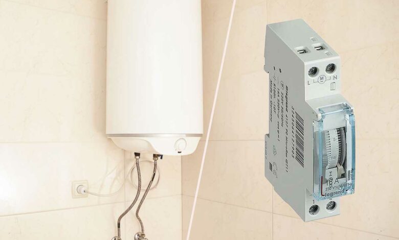 Un chauffe-eau électrique et un programmateur.
