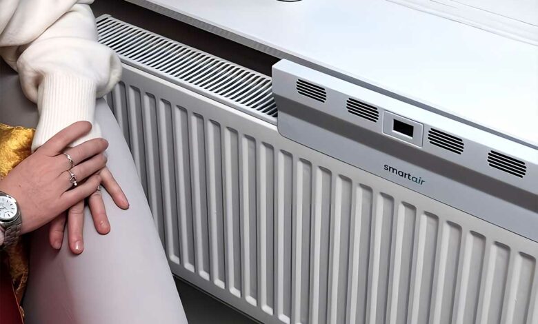 Un ventilateur de radiateur en fonctionnement.