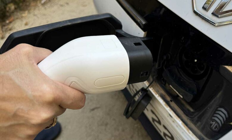 Une prise de recharge pour voiture électrique.