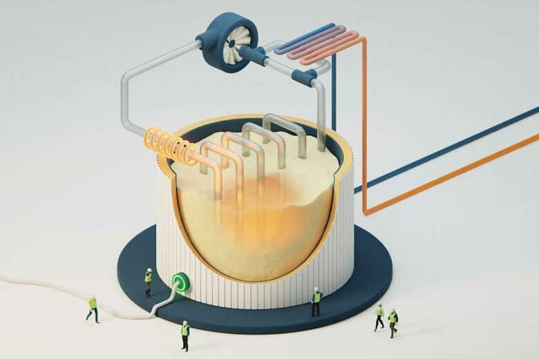 Représentation schématique de la batterie thermique.