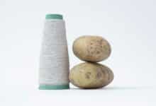 Fibre textile et pomme de terre.
