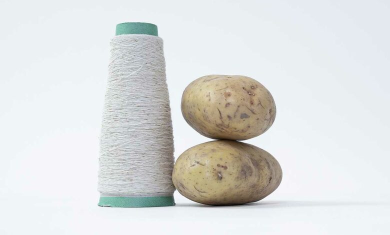 Fibre textile et pomme de terre.