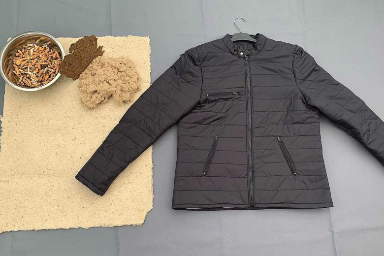 Des mégots recyclés pour faire le rembourrage de vêtements.