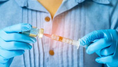 Une seringue pour une injection.