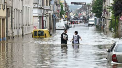 La ville de Nemours sous les eaux.