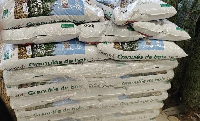 Une palette de pellets.