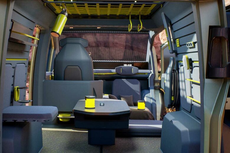 L'intérieur du concept de van électrique Kia.