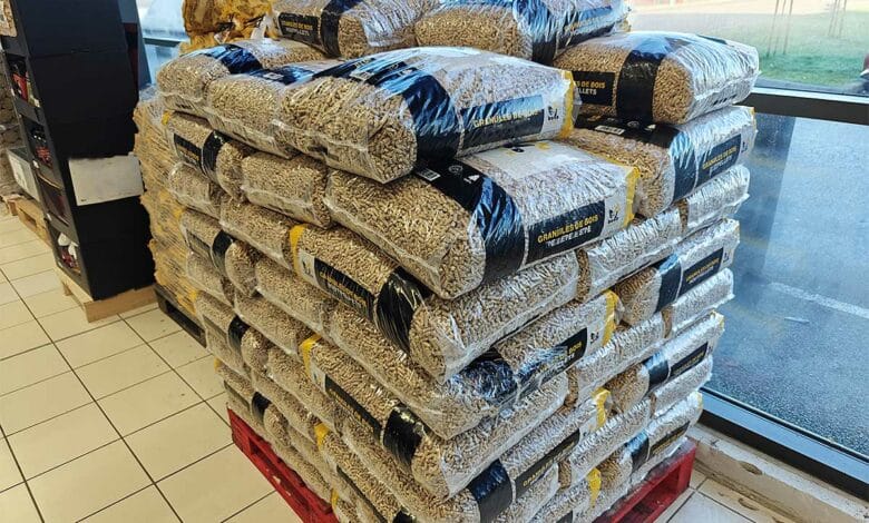 Une palette de pellets.