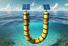 Une structure pour convertir l'énergie houlomotrice.