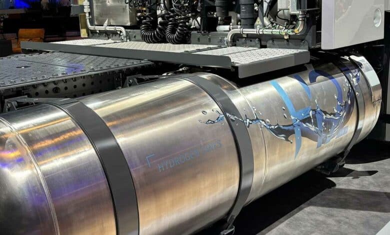 Un réservoir d'hydrogène liquide.