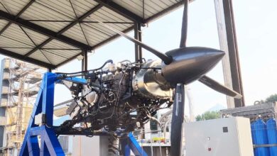 Une turbine pour avion fonctionnant à l'hydrogène.