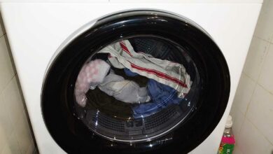 Un sèche-linge lors d'un cycle.