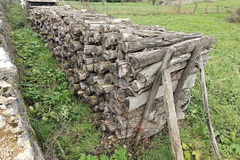 Du bois de chauffage stocké.