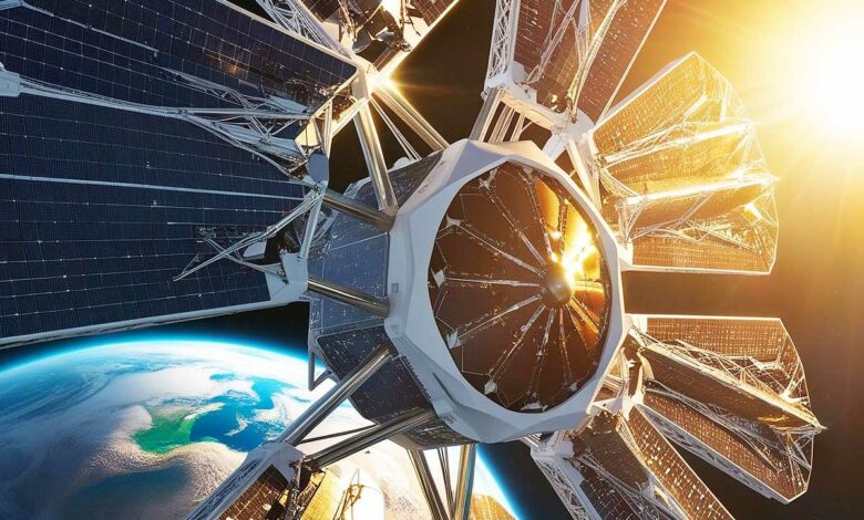 Une station solaire spatiale.