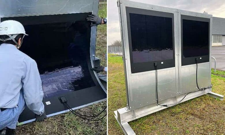 Des murs antibruit équipés de panneaux solaires souples.