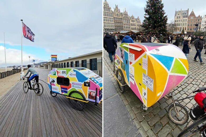La caravane dans différents endroits.