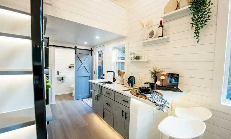 L'intérieur de la tiny house Aria.