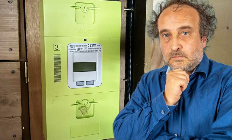 Un consommateur et son compteur Linky.