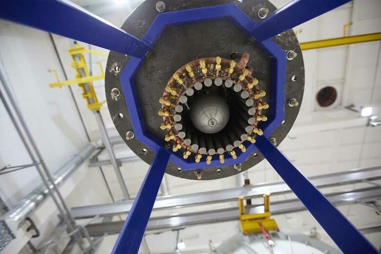 Détail d'un moteur à plasma développé par Rosatom.