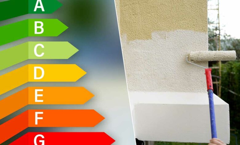 Classement énergétique et application d'une peinture thermo isolante sur une façade.