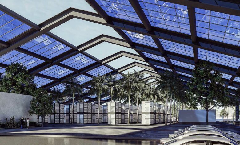 Une usine de production d'eau atmosphérique.
