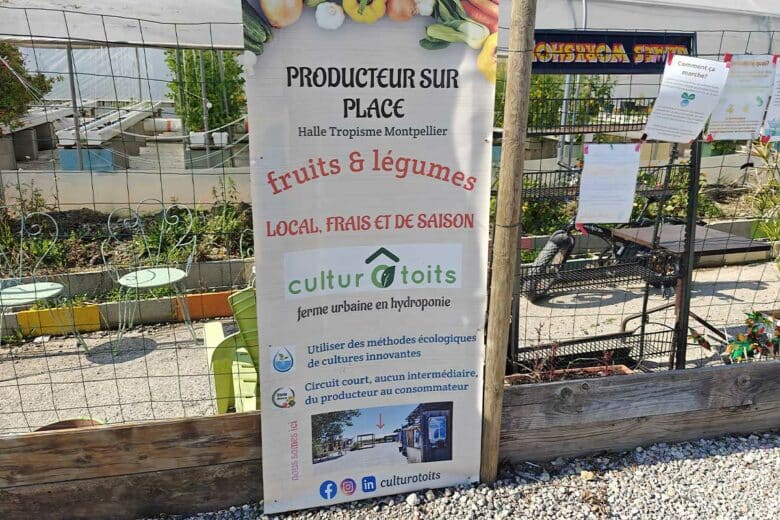 Une ferme hydroponique à la Halle Tropisme.