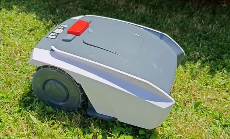 Un robot tondeuse s'occupe du jardin.